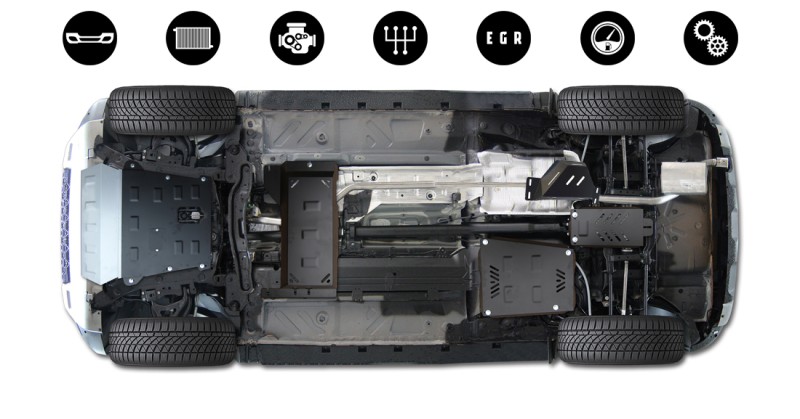 Stahl Unterfahrschutz für Motor Dacia Duster 4x4 - Aktionspaket (2021-2024)