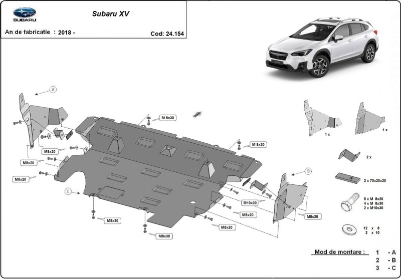 Stahl Unterfahrschutz für Motor Subaru XV (2018-2022)
