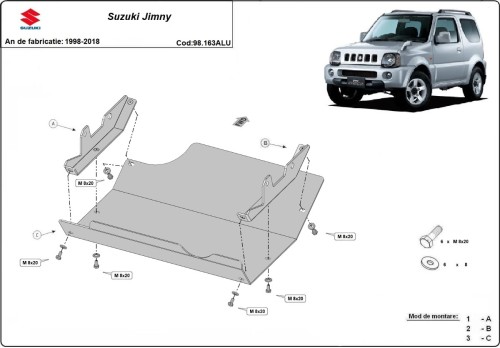 Aluminium Unterfahrschutz für Motor Suzuki Jimny (1998-2018)