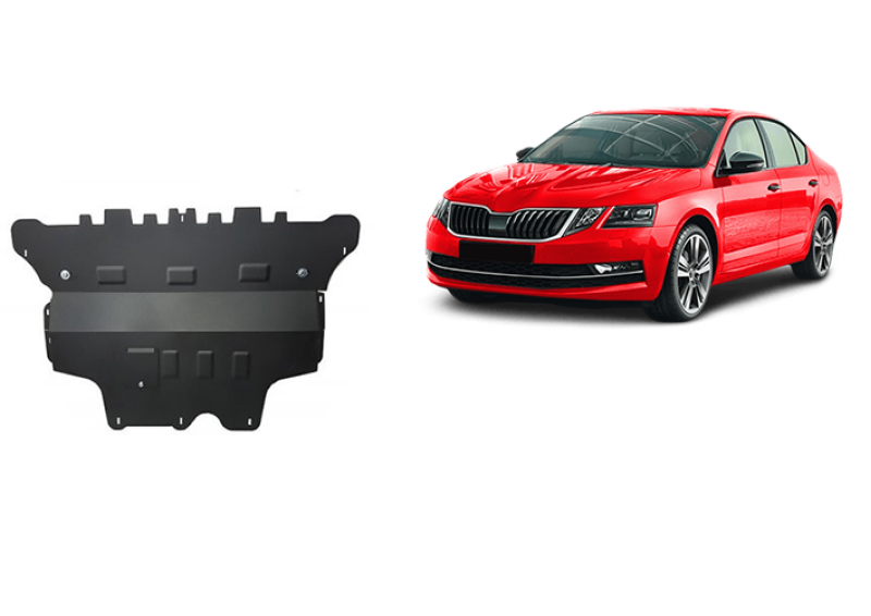 Stahl Unterfahrschutz für Motor, Getriebe Skoda Octavia 3 - Schaltgetriebe (2013-2019)