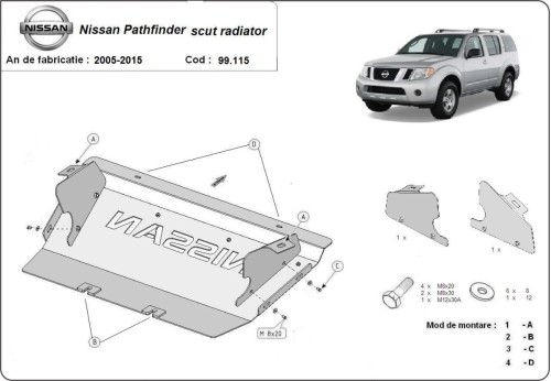 Stahl Unterfahrschutz für Kühler Nissan Pathfinder (2005-2015)