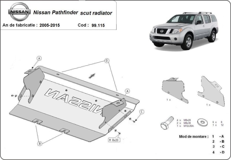 Stahl Unterfahrschutz für Kühler Nissan Pathfinder (2005-2015)
