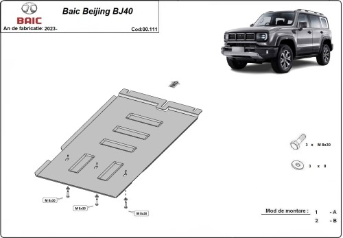 Stahl Unterfahrschutz für Getriebe Baic Beijing BJ40 (2023-2026)