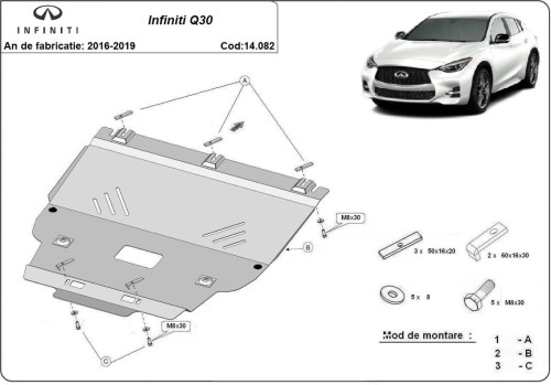 Stahl Unterfahrschutz für Motor Infiniti Q30 (2016-2019)