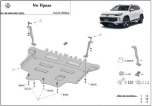 Aluminium Unterfahrschutz für Motor Volkswagen Tiguan (2024-2026)