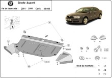 Stahl Unterfahrschutz für Motor Skoda Superb - 1,8 1,9 2,0 TDI (2001-2008)