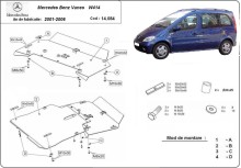 Stahl Unterfahrschutz für Motor, Getriebe Mercedes Vaneo W414 (2001-2006)