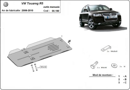 Stahl Unterfahrschutz für VW Touareg 7L - Schaltgetriebe (2006-2010)