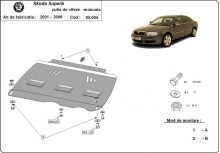 Stahl Unterfahrschutz für Getriebe Skoda Superb - Schaltgetriebe (2001-2008)