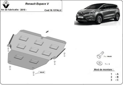 Aluminium Unterfahrschutz für Motor Renault Espace (2015-2026)