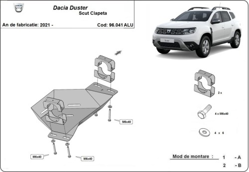 Aluminium Unterfahrschutz für AGR-Ventil Dacia Duster (2021-2024) Aluminium Unterfahrschutz für AGR-Ventil Dacia Duster (2021-2024)