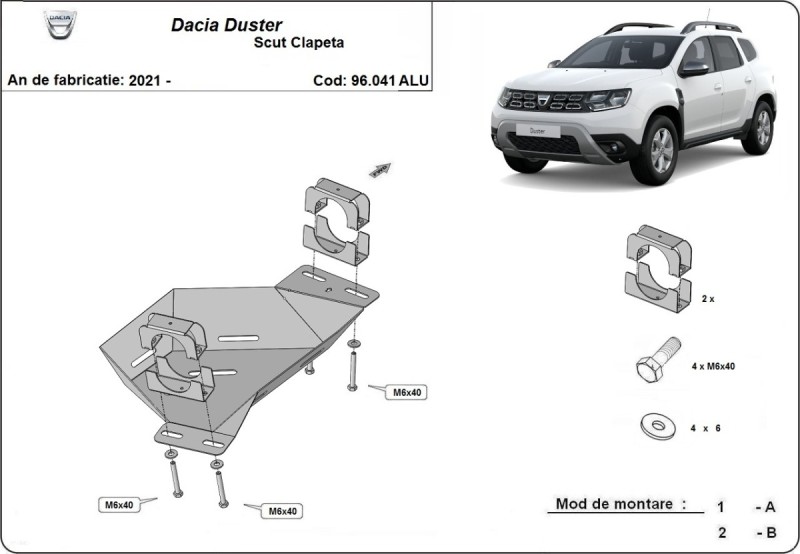Aluminium Unterfahrschutz für AGR-Ventil Dacia Duster (2021-2024)
