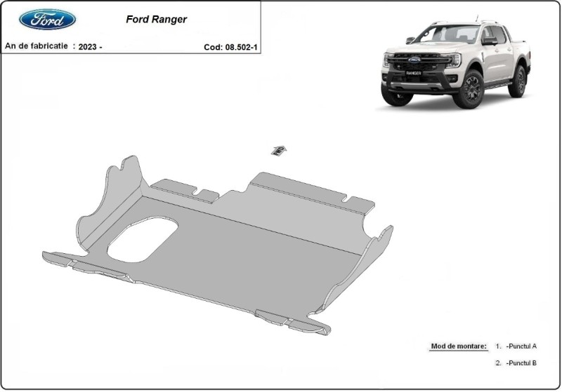 Stahl Unterfahrschutz für Motor Ford Ranger (2023-2026)