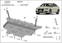 Stahl Unterfahrschutz für Motor Audi A3 (8V) - Automatikgetriebe (2012-2020)