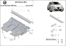 Stahl Unterfahrschutz für Motor Alfa Romeo Mito (2008-2018)